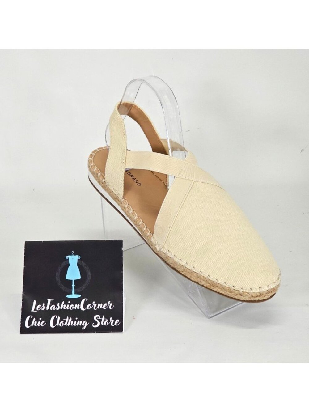 NWOB Lucky Brand Rifka Women's Espadrille Flats Beige Canvas Slip-On Sz 10 058 - Picture 10 of 14